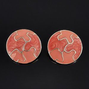 ✨Beautiful Italy VTG Peach Pink Dye Stud Earrings